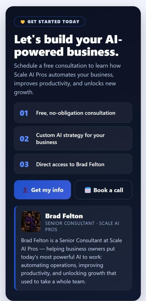 A live Scale AI Pros digital business card